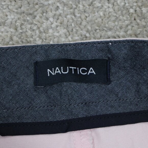Nautica Deck Stretch Chino Shorts NWT Mens 46W Pink Cotton Stretch w/ 10" inseam - Picture 12 of 16